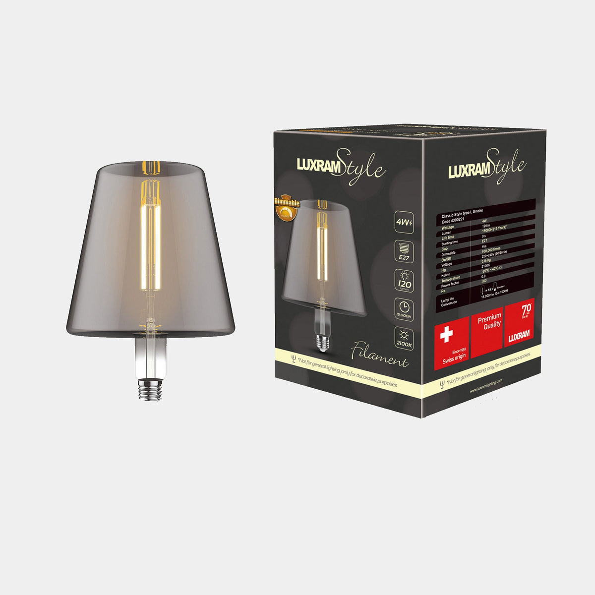 Naples - Decorative E27 Smoked LED Light Bulb