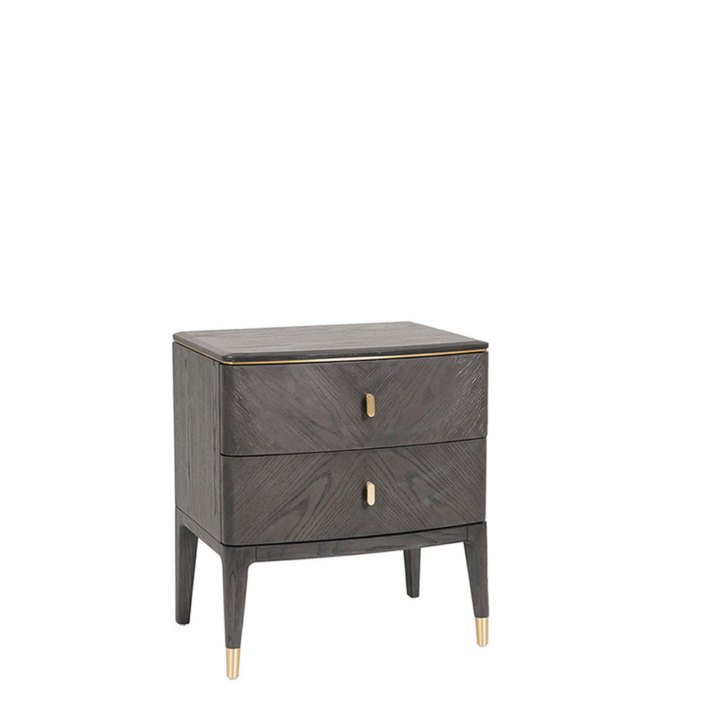 Dynasty - 2 Drawer Bedside Chest In Ebony Finish