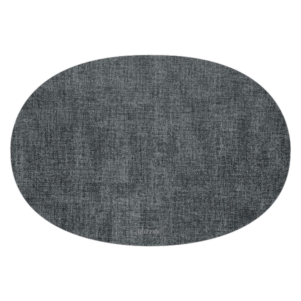 Fabric Oval Reversible Placemat Grey