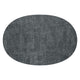 Fabric Oval Reversible Placemat Grey