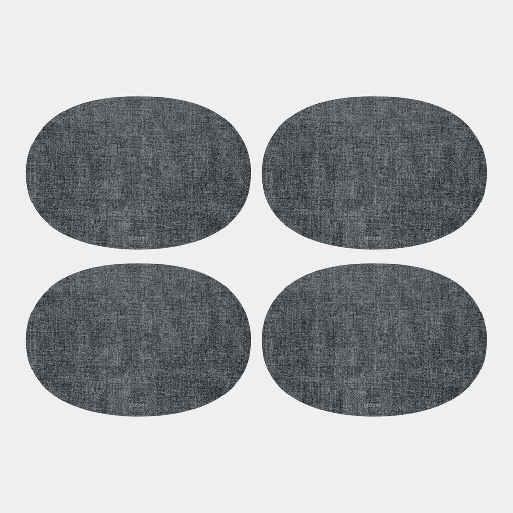Tiffany Grey - Oval Reversible Placemats, Set of 4