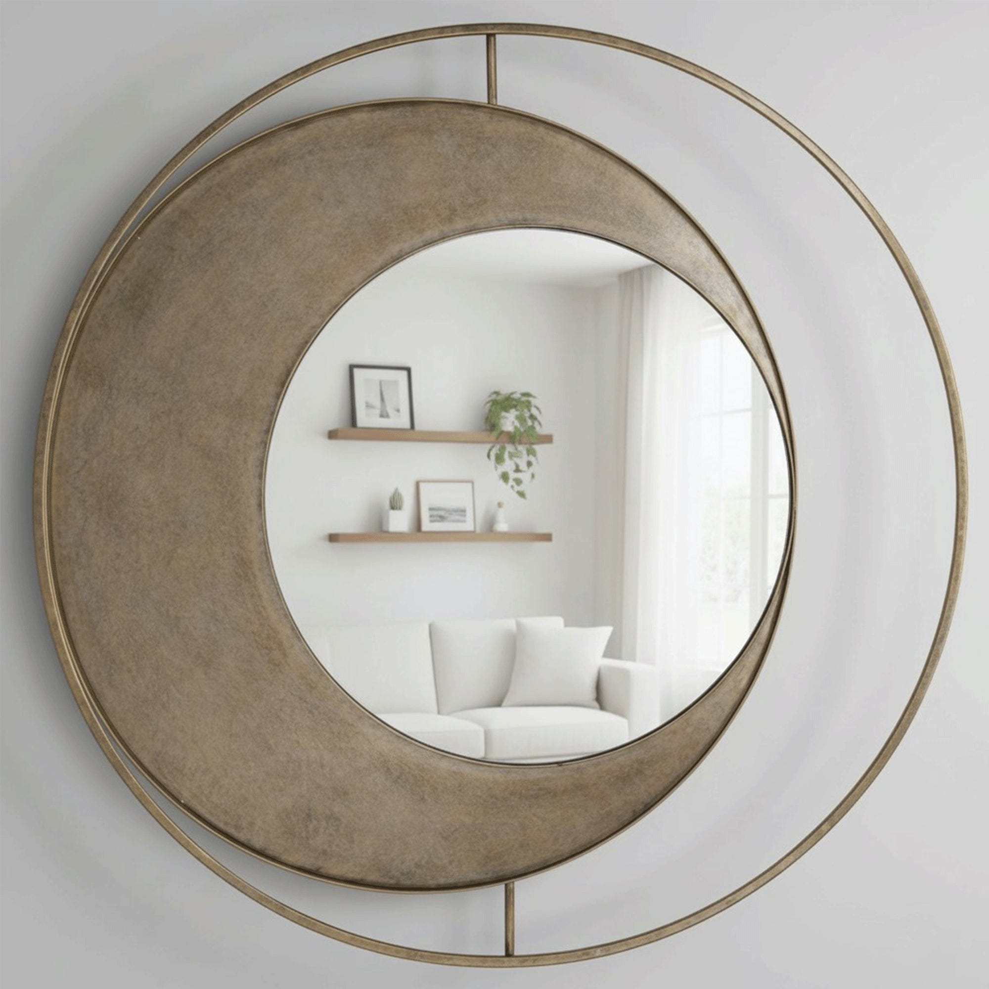 Concentric Circles Mirror Gold (WG)