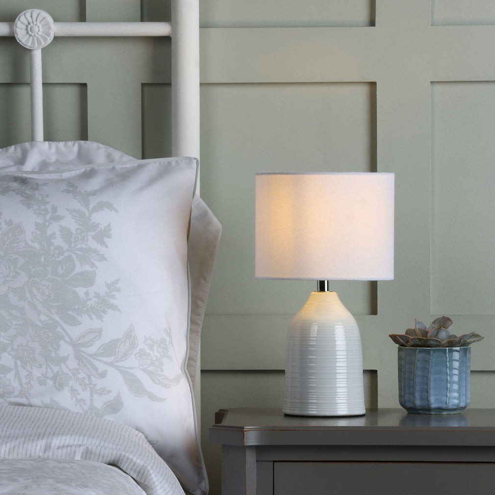 Laura Ashley Penny Twin Pack Table Lamp Cream With Shade