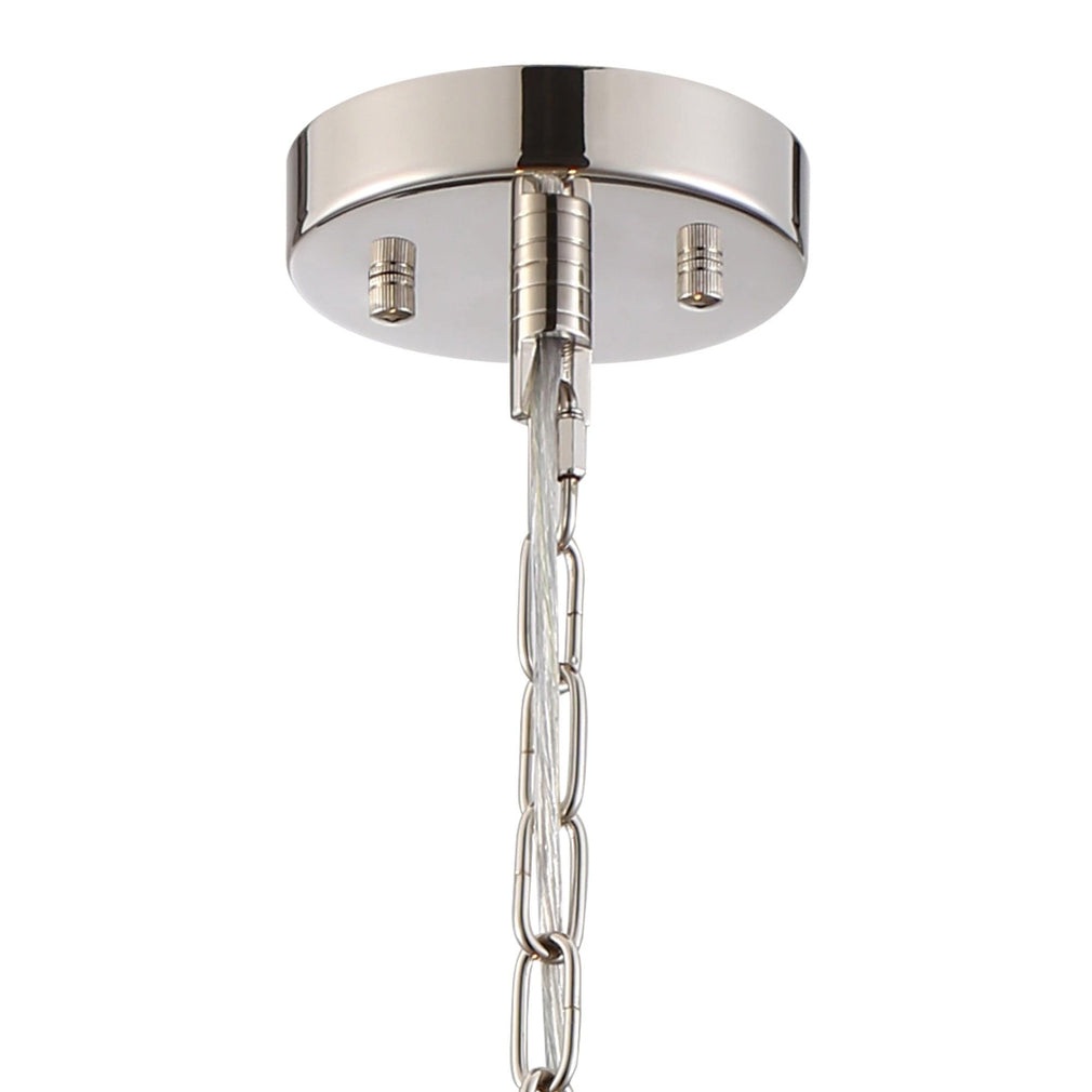 Bendir Pendant Polished Nickel/Clear Crystal