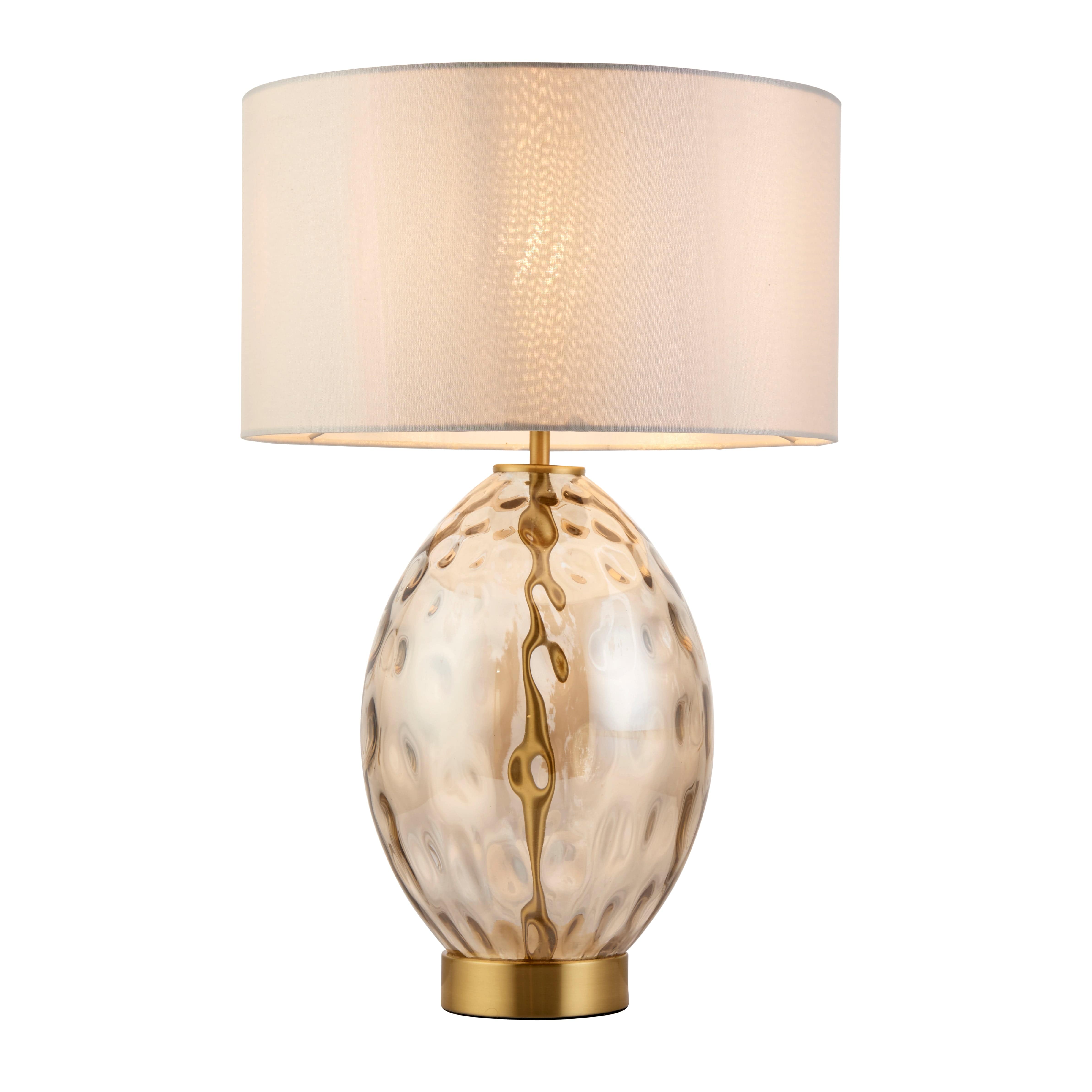 Bethany Amber Glass Table Lamp with Shade