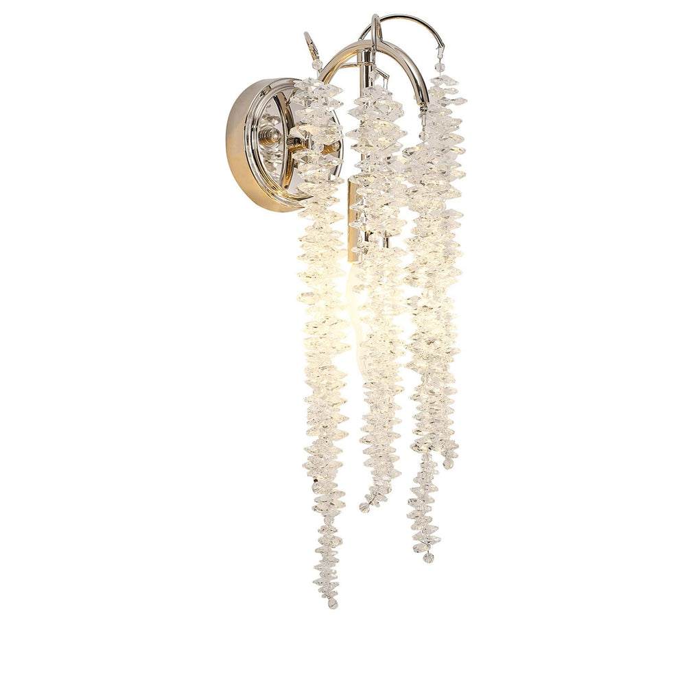 Flora Wall Light Polished Nickel/Clear Crystal
