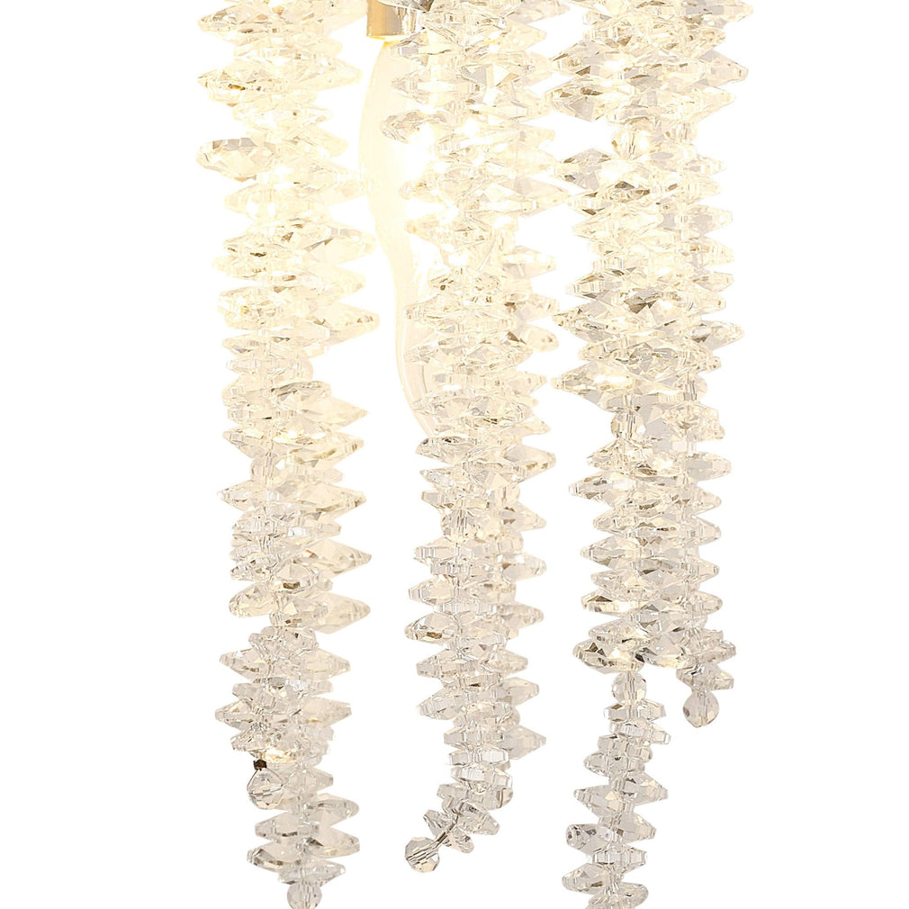 Flora Wall Light Polished Nickel/Clear Crystal