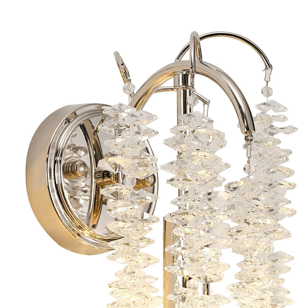 Flora Wall Light Polished Nickel/Clear Crystal
