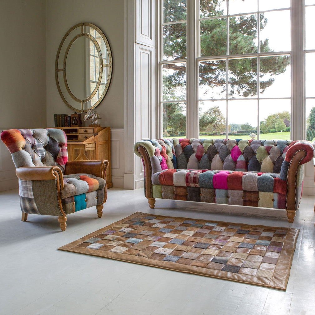 2 Seat Sofa In Fabric Patchwork