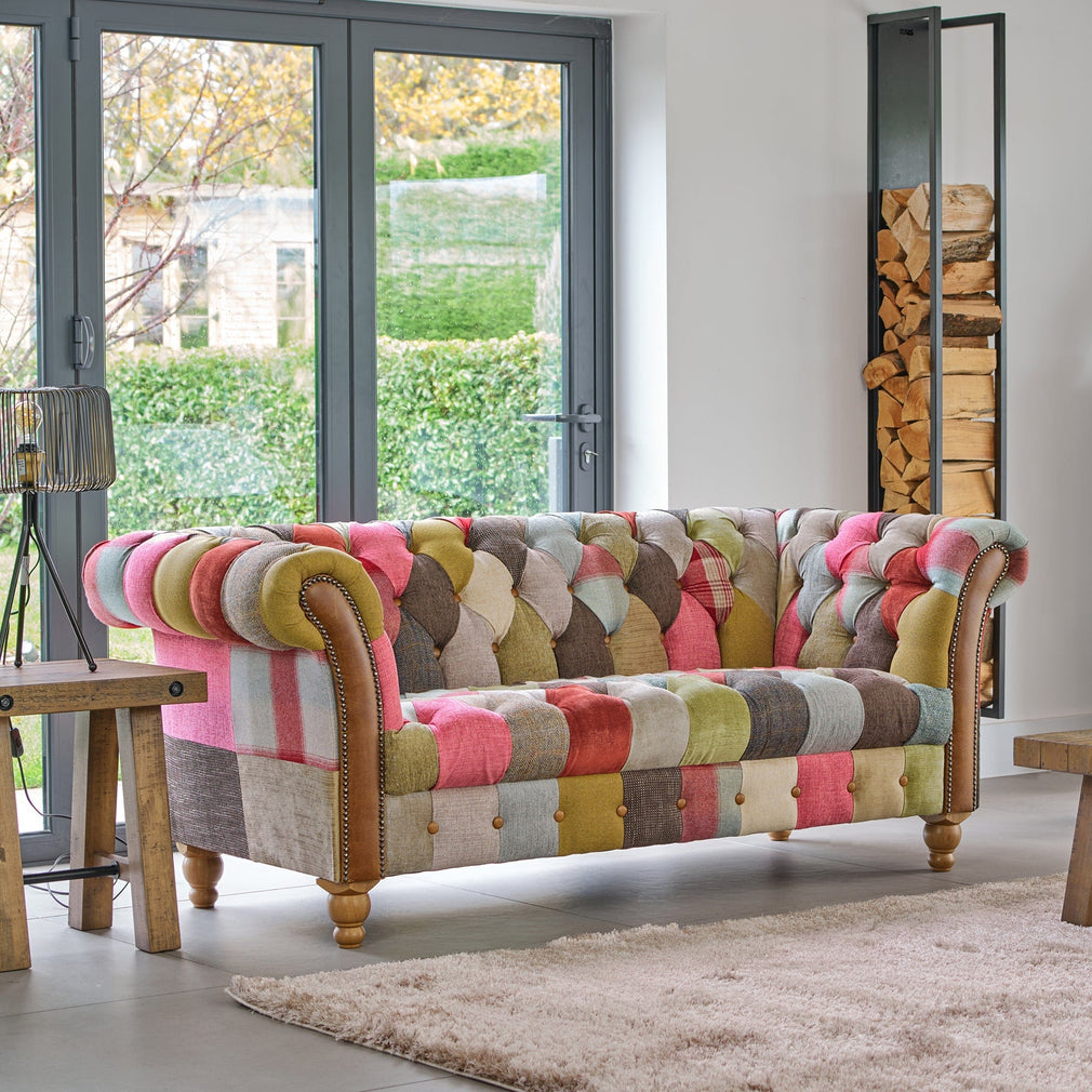 2 Seat Sofa In Fabric Patchwork