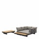 Rectangular Modular Corner Sofa Set in Aluminium With Rectangular Coffee Table In Teak