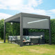 4m x 3m Rectangular Pergola In Grey Aluminium Including 2 x Zip Privacy Screens