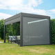 4m x 3m Rectangular Pergola In Grey Aluminium Including 2 x Zip Privacy Screens