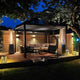 4m x 3m Rectangular Pergola In Grey Aluminium Including 2 x Zip Privacy Screens