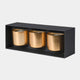 White Sandalwood Gold Candles Set of 3 (DR)