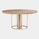 Eichholtz Remington - 152cm Round Dining Table Washed Oak/Brass Finish