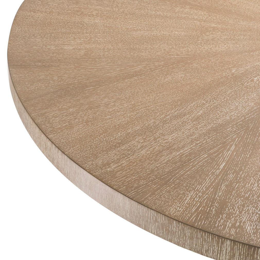 Eichholtz Remington - 152cm Round Dining Table Washed Oak/Brass Finish
