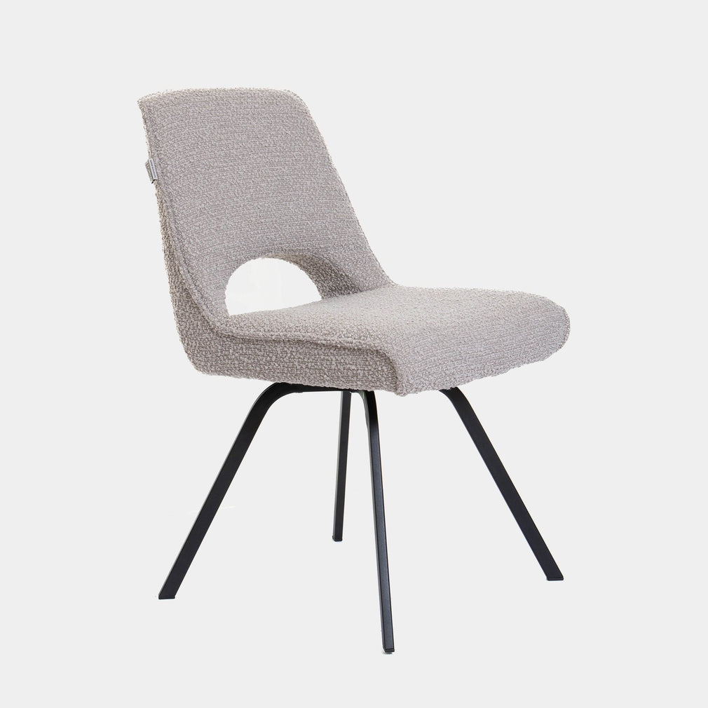 Nova - Dining Chair With 'A' Black Metal Leg In 7475/4 Mink Boucle