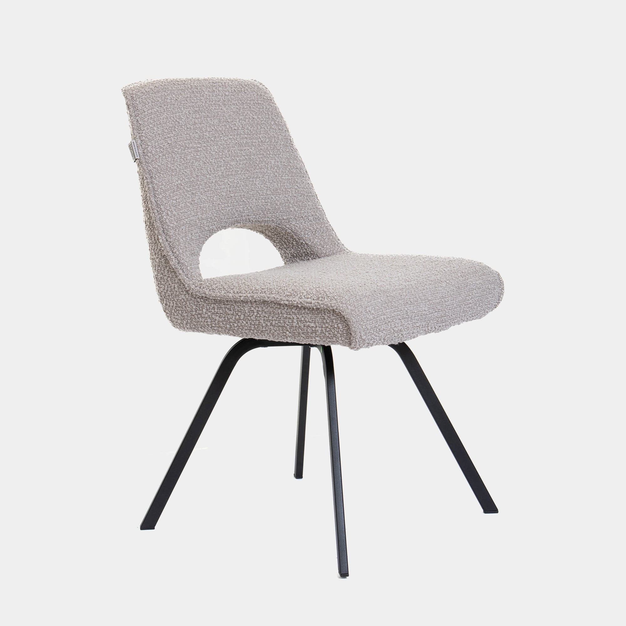 Nova - Dining Chair With 'A' Black Metal Leg In 7475/4 Mink Boucle
