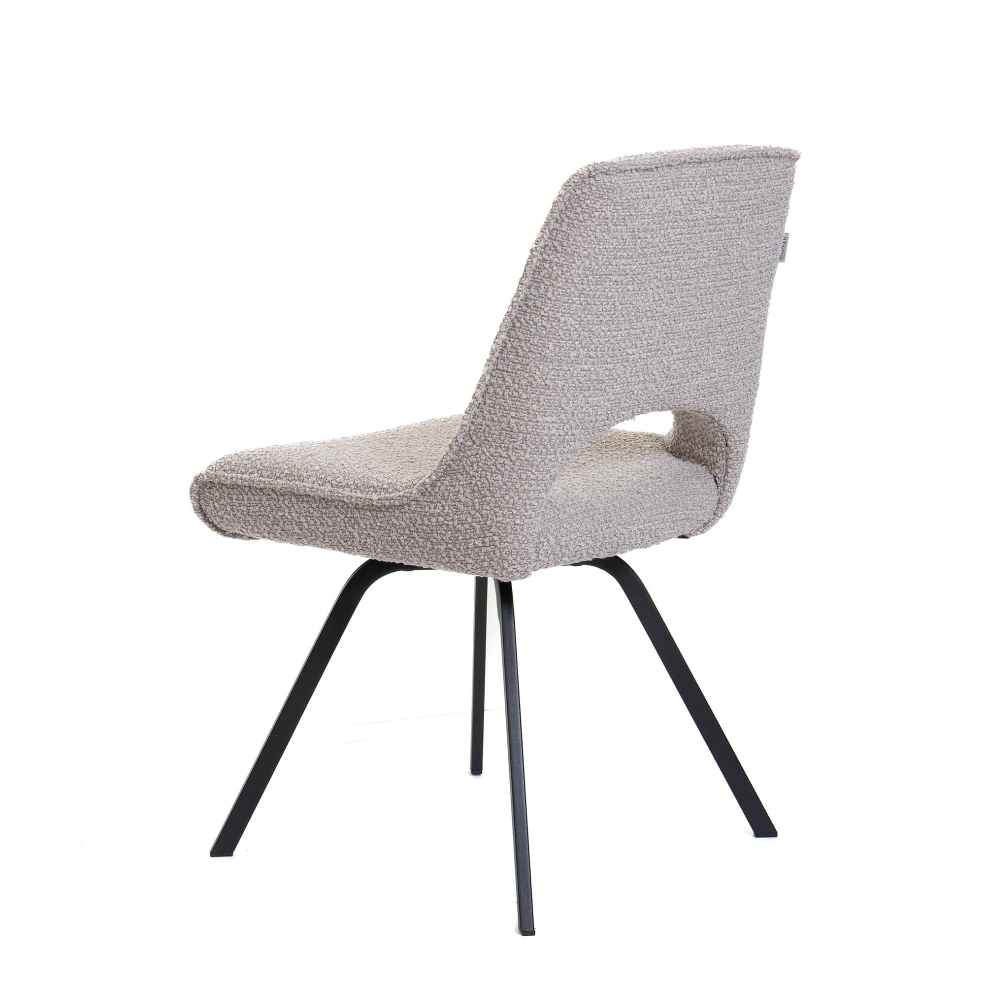 Nova - Dining Chair With 'A' Black Metal Leg In 7475/4 Mink Boucle