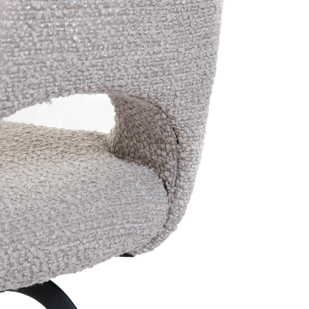 Nova - Dining Chair With 'A' Black Metal Leg In 7475/4 Mink Boucle