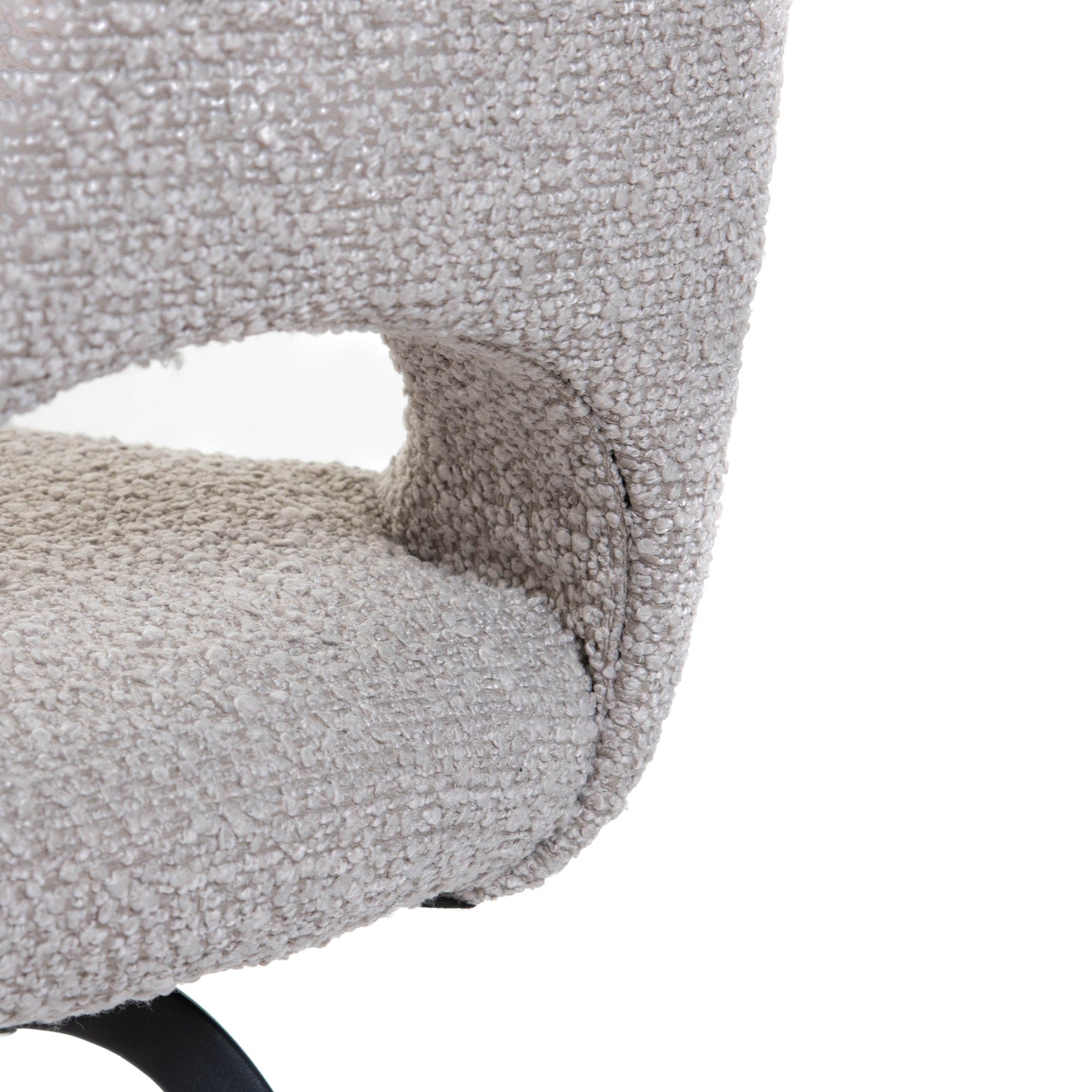 Nova - Dining Chair With 'A' Black Metal Leg In 7475/4 Mink Boucle