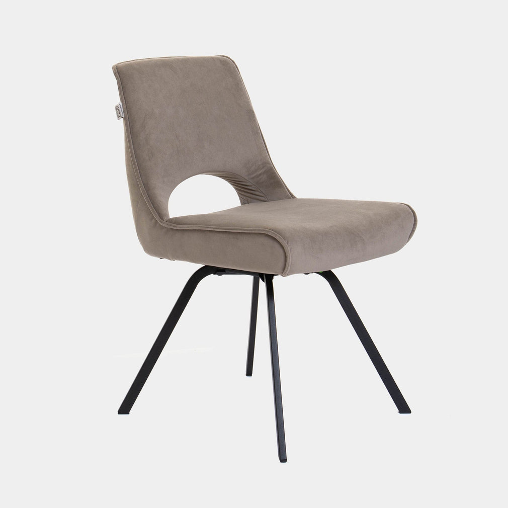 Nova - Swivel Dining Chair In Mink Velvet