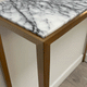 Henley Console Table Gold Finish - Bianco Lilac Marble Top
