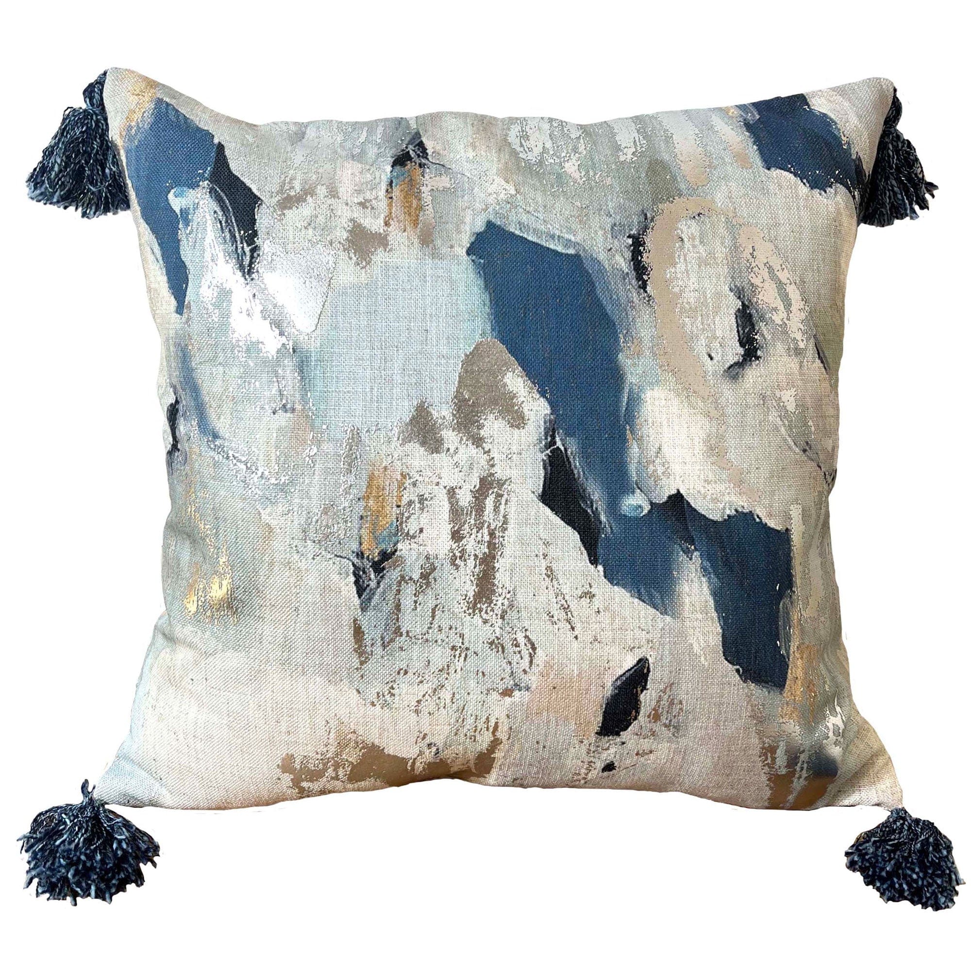 Abstract Metallic Blue Cushion - Small