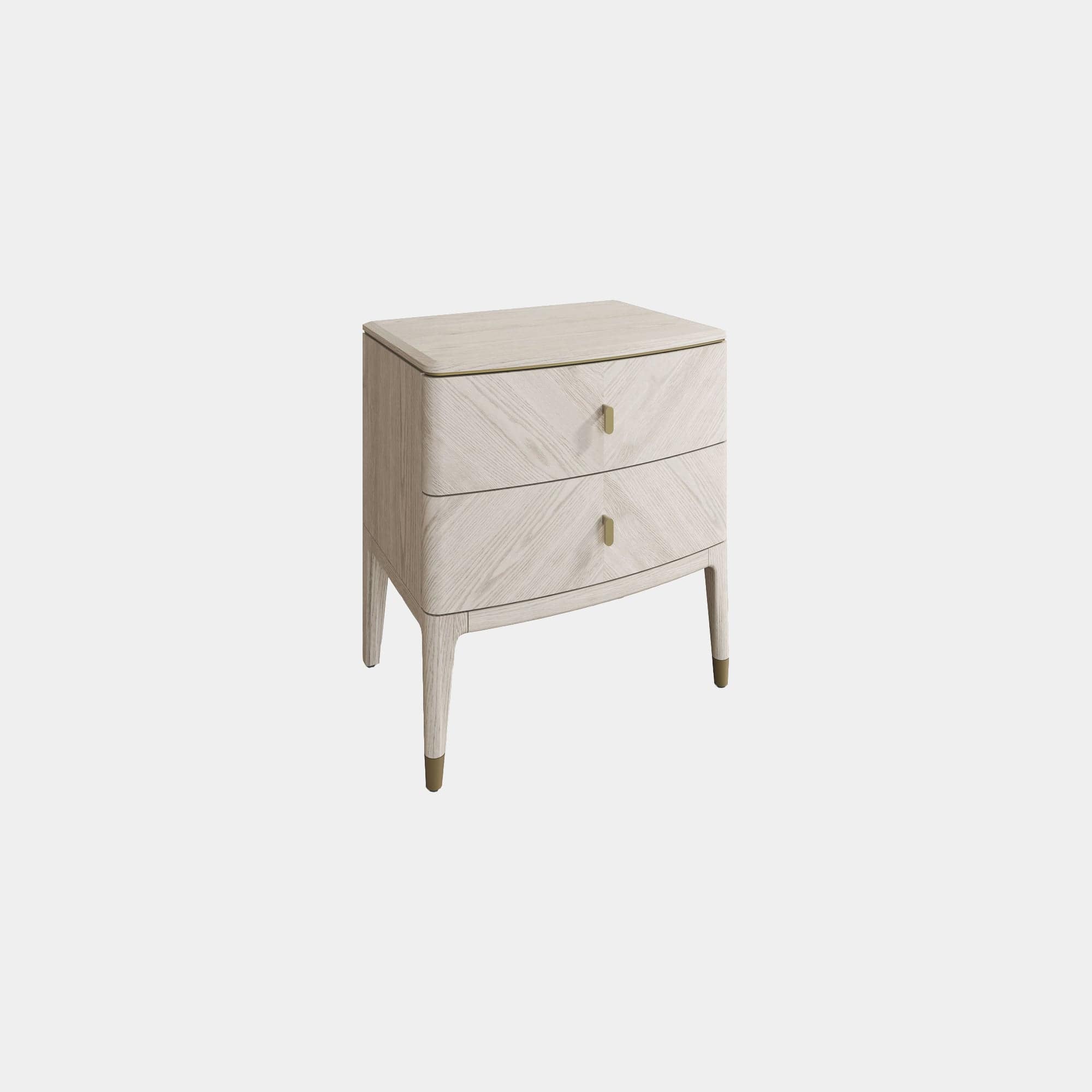 Dynasty - 2 Drawer Bedside Chest In Stone Finish