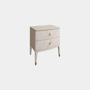 Dynasty - 2 Drawer Bedside Chest In Stone Finish