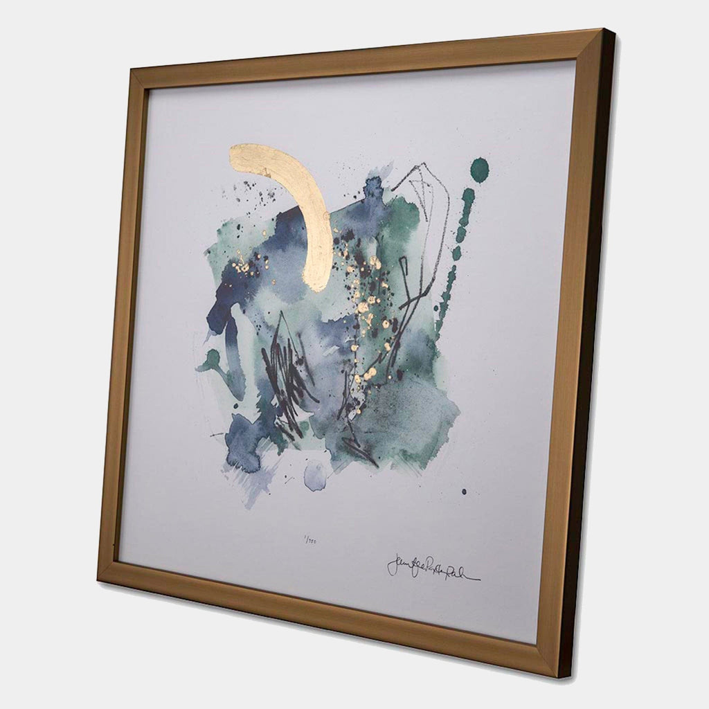 Golden Splash I Framed Wall Art Print Small