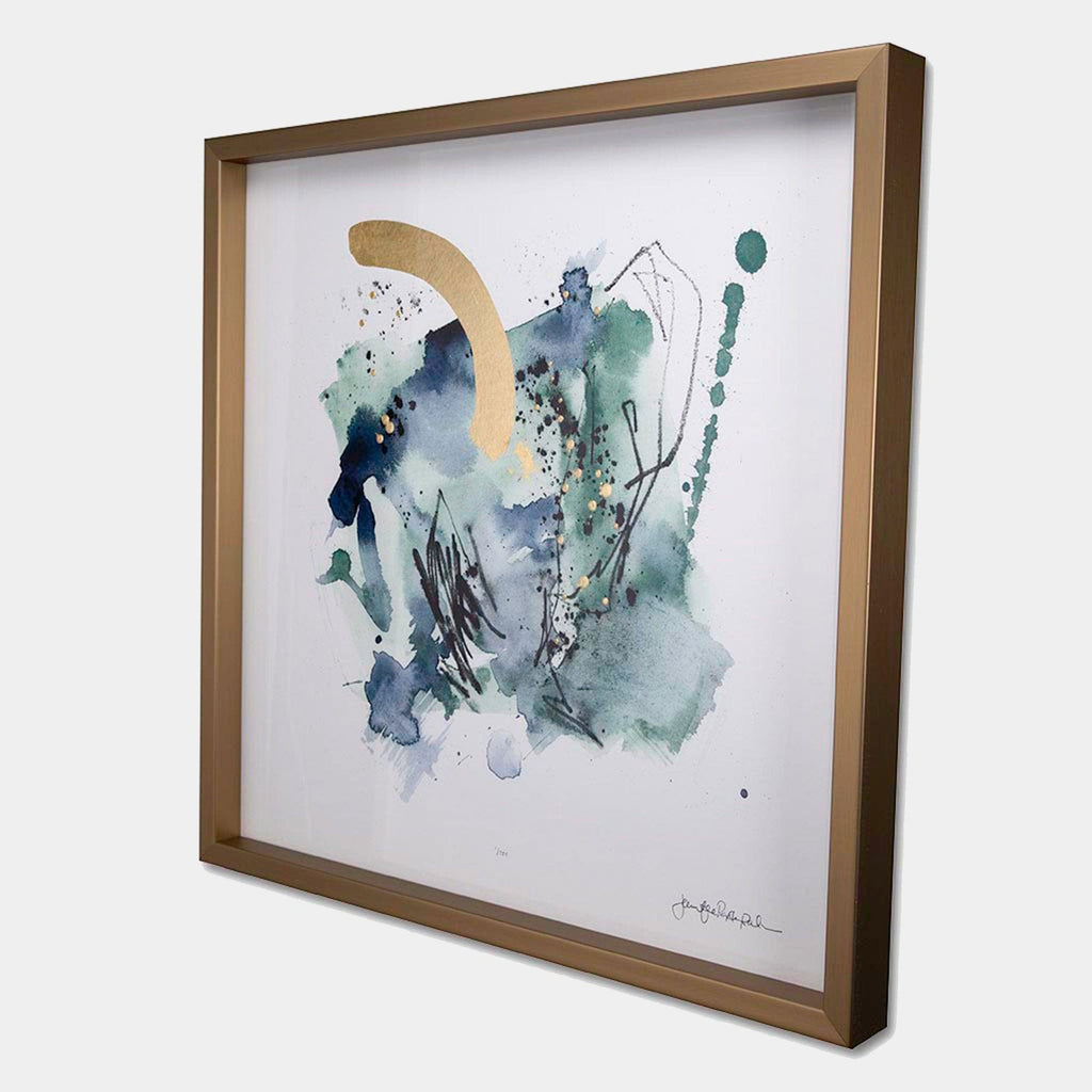 Golden Splash I Framed Wall Art Print Large