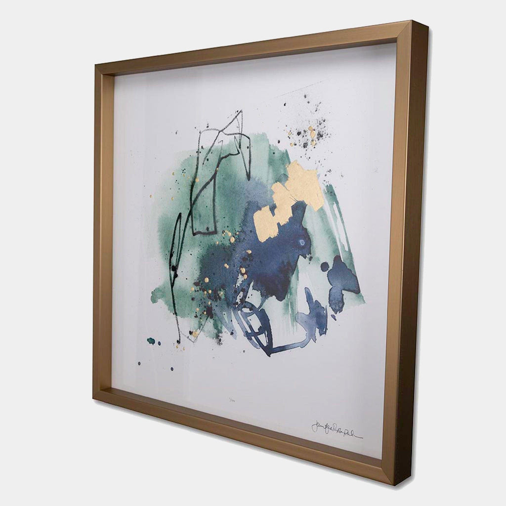 Golden Splash II Framed Wall Art Print Large