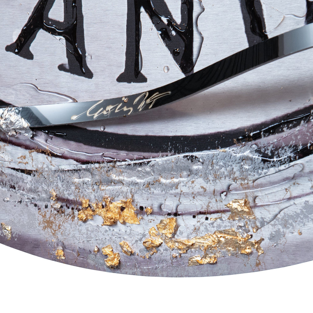 Champagne top Moet on brushed silver large - by Clare Wright