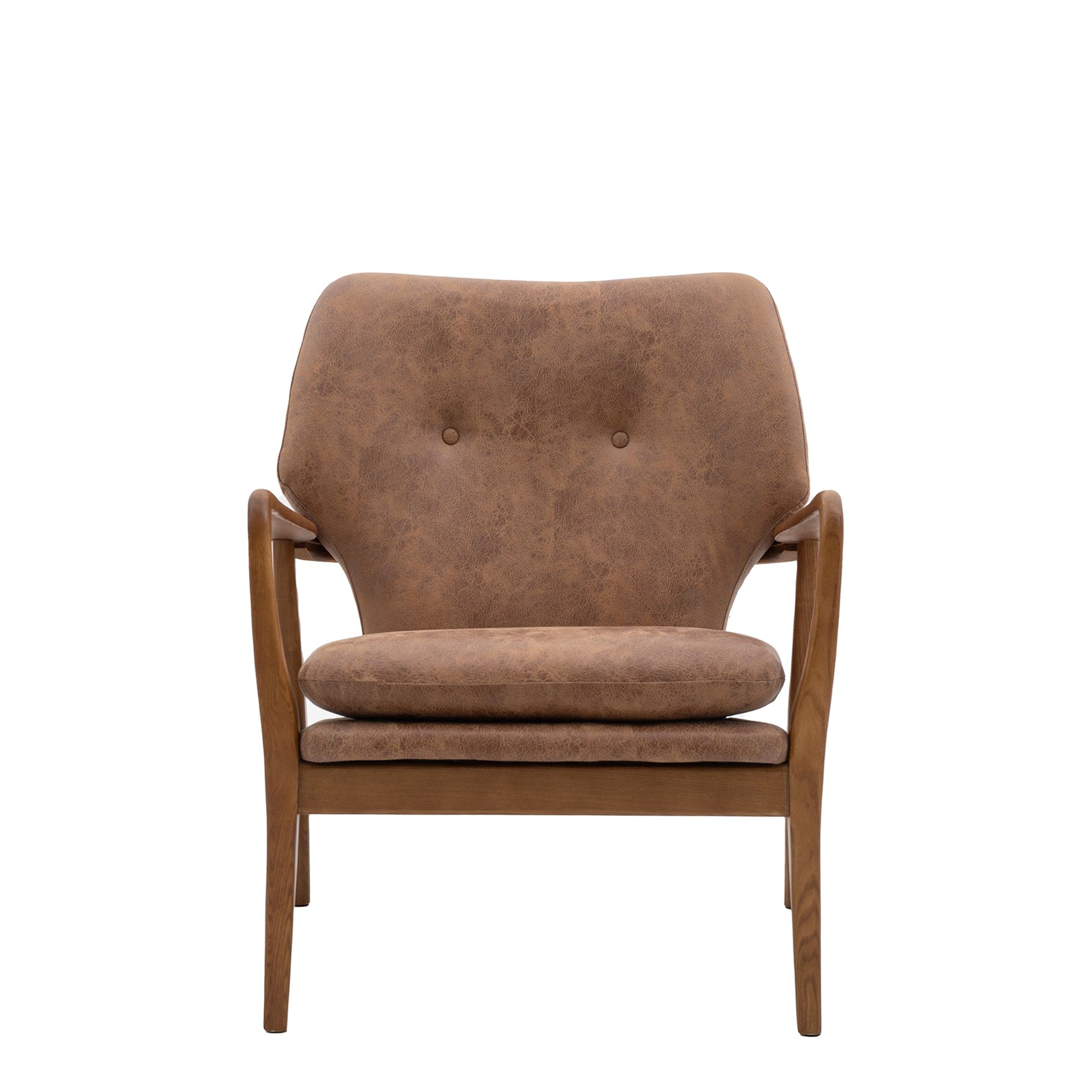 Accent Chair In Leather Brown