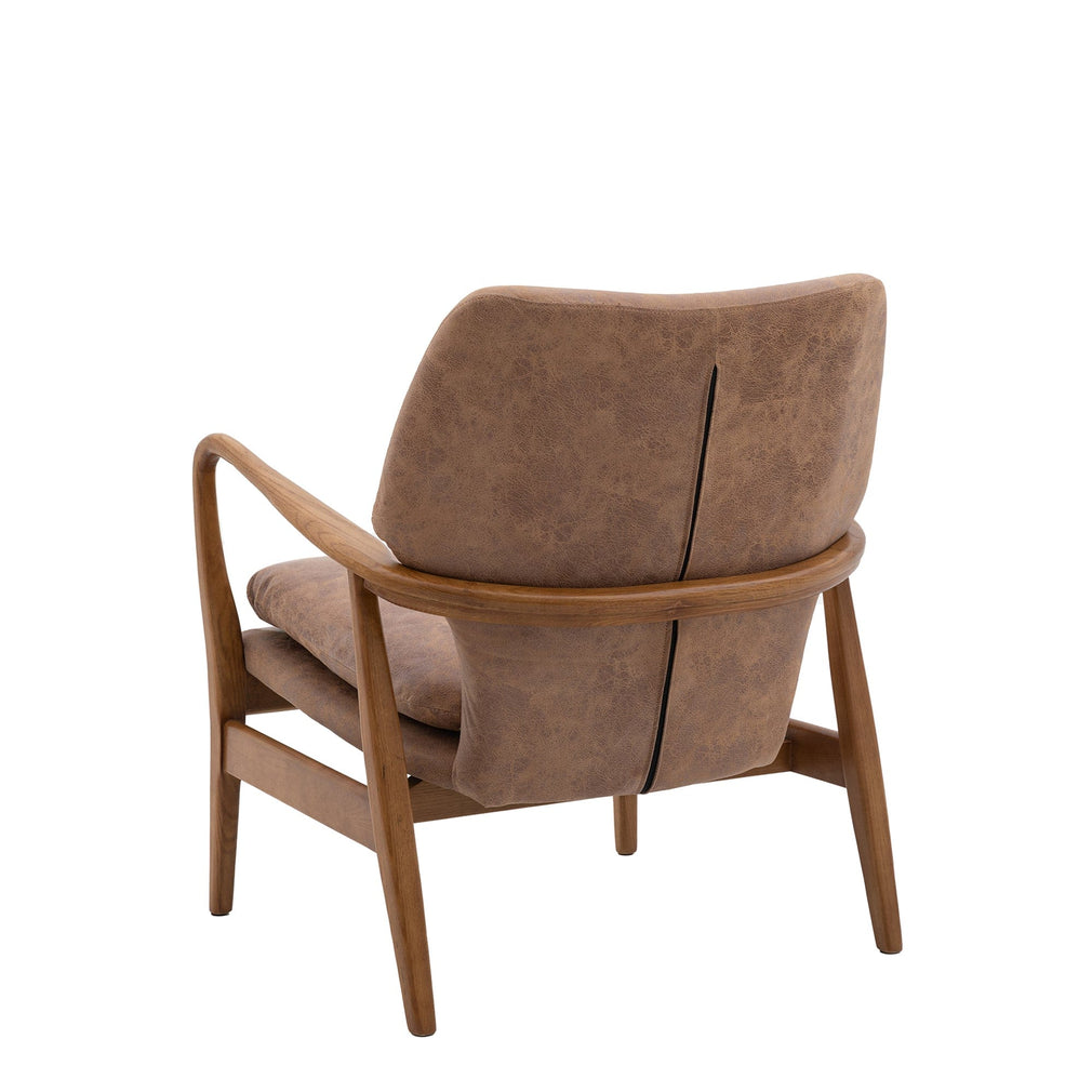 Accent Chair In Leather Brown