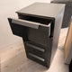 Santorini 40cm 4 Drawer Chest With Colour Glass Front Graphite/Basalt Glass A332B