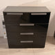 Santorini 80cm 5 Drawer Chest With Colour Glass Front Graphite/Basalt Glass A332B