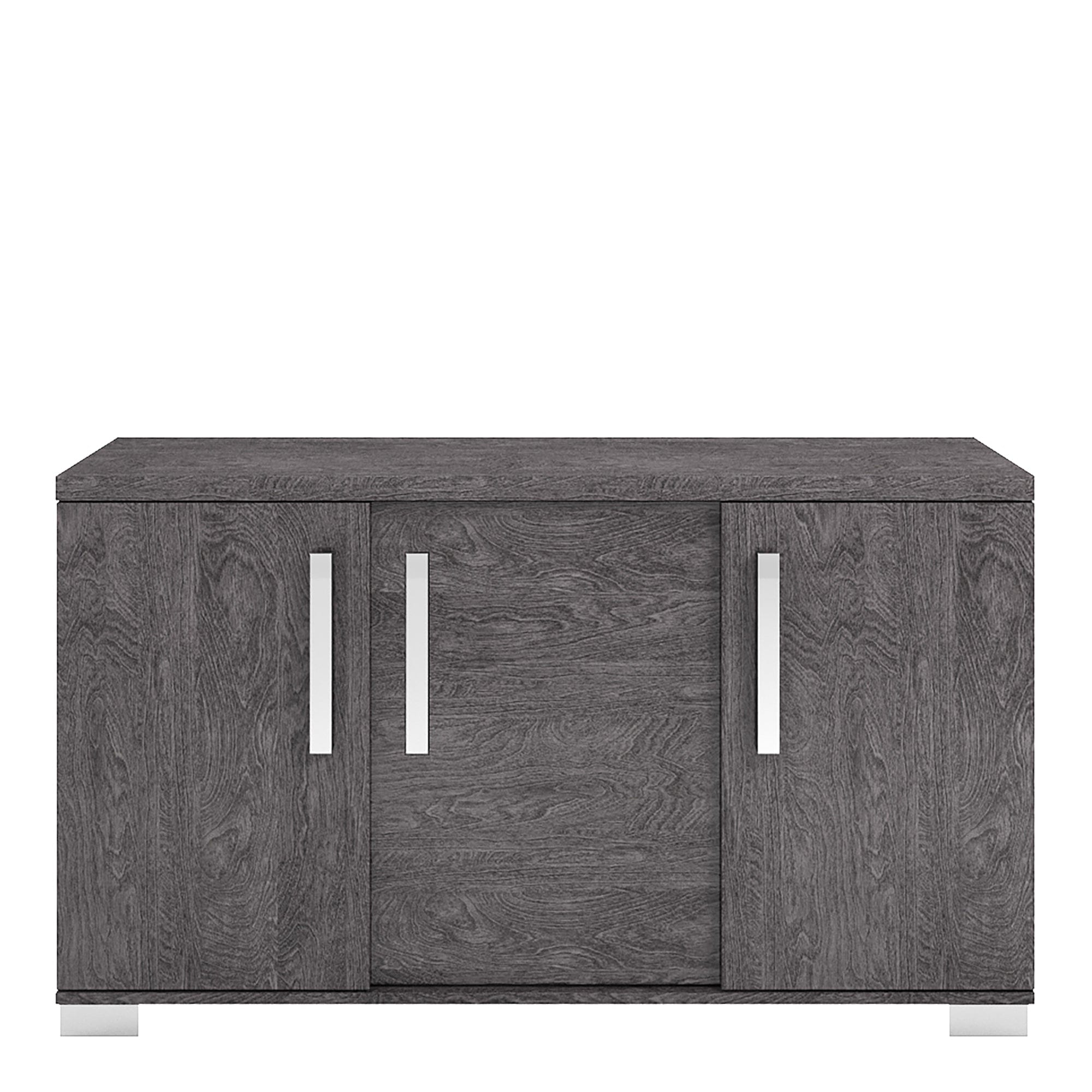 3 Door Buffet Central Sliding Door In Grey Birch