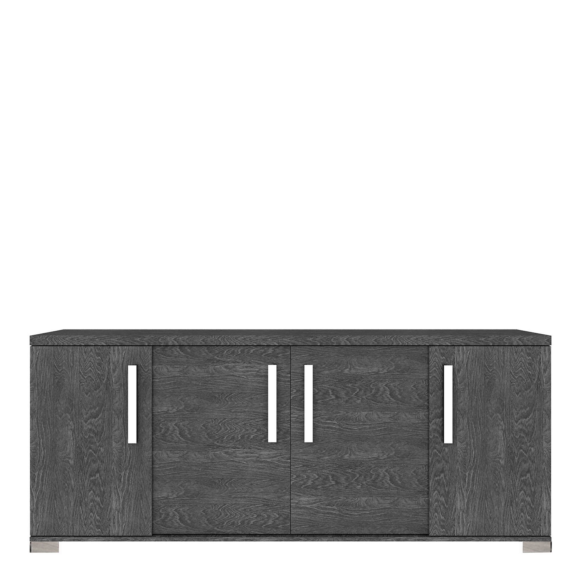 4 Door Buffet Central Sliding Doors In Grey Birch
