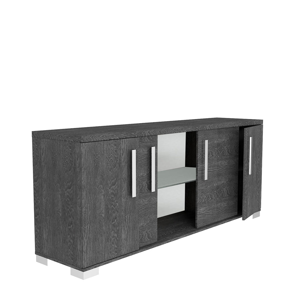4 Door Buffet Central Sliding Doors In Grey Birch
