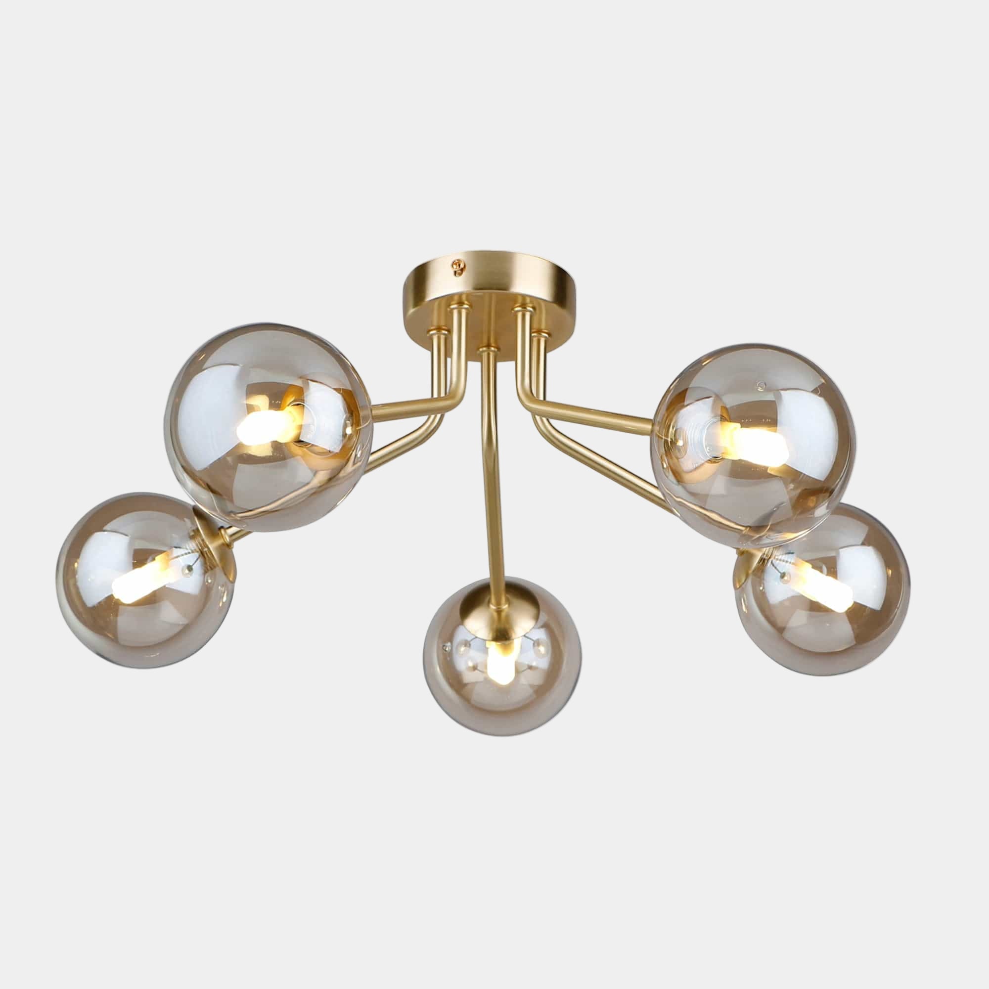 Boris Light Boris - Gold 5 Light Semi Flush Ceiling Light | Lowest Price