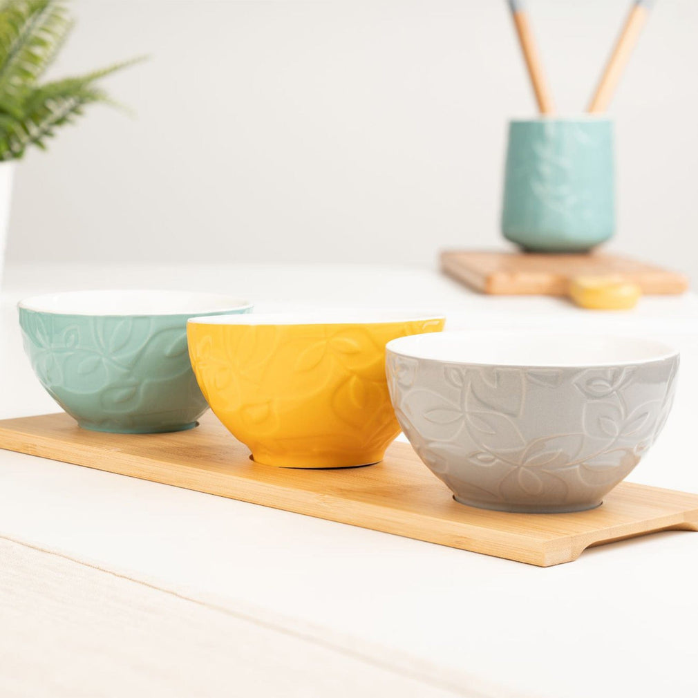 Catherine Lansfield Inga Dip Bowls - Set of 3 with Platter