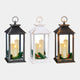 Festive Lantern - Bronze With Flickerbright Candles