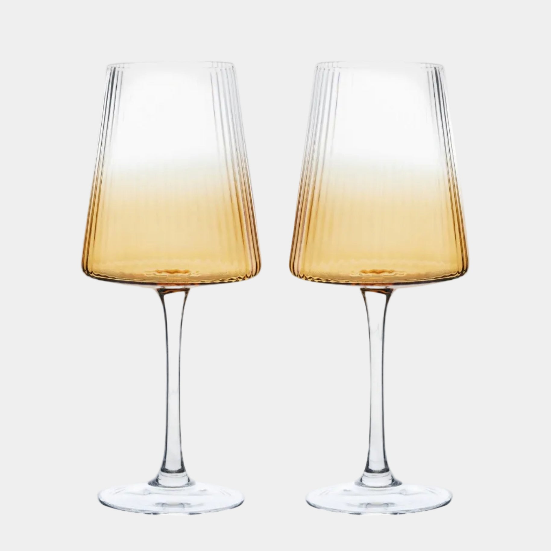 Anton Studio Designs Empire - Amber Ombre Wine Glasses, Set of 2