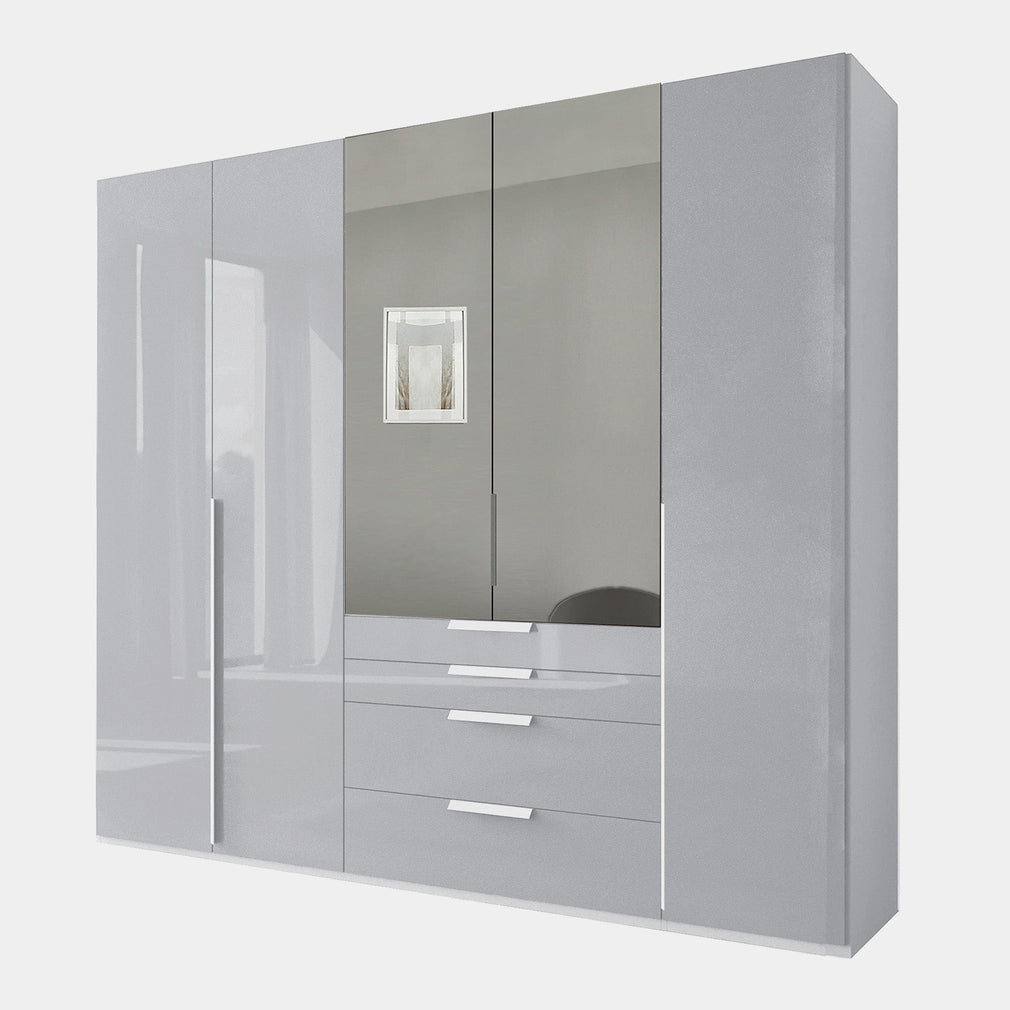 Santorini 5 Door/4Drw Combi Robe Silk Grey