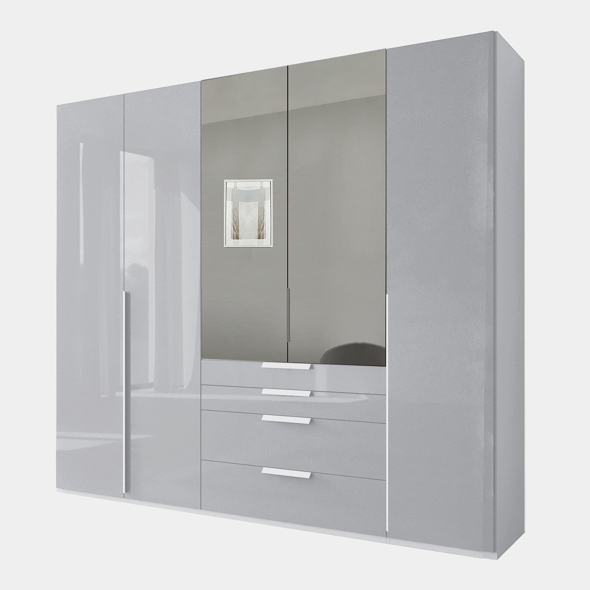 Santorini 5 Door/4Drw Combi Robe Silk Grey