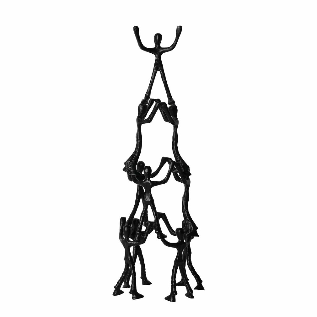 Tower of Humans Sculpture in Black