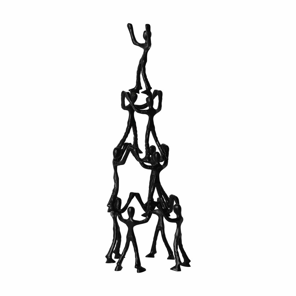 Tower of Humans Sculpture in Black